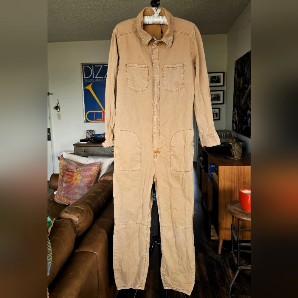 One Teaspoon Tan Utility Jumpsuit